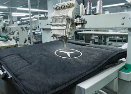 Automotive upholstery embroidery
